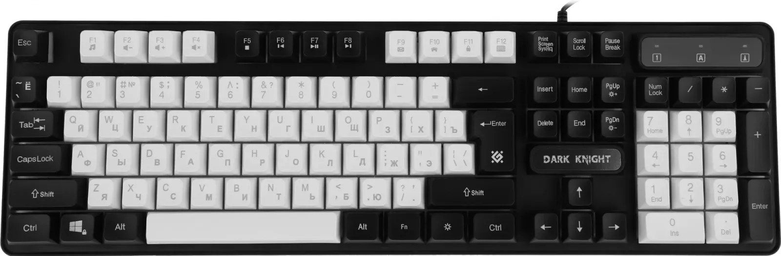Клавиатура Defender GK-077 белый/черный USB for gamer LED 45078 кабель 1.5м - фото 8