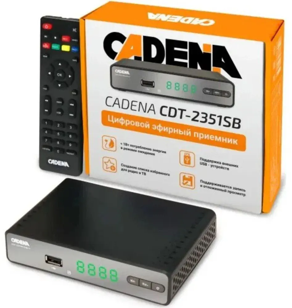 Ресивер DVB-T2 Cadena CDT-2351SB черный - фото 3
