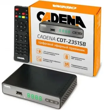 Ресивер DVB-T2 Cadena CDT-2351SB черный - фото 7