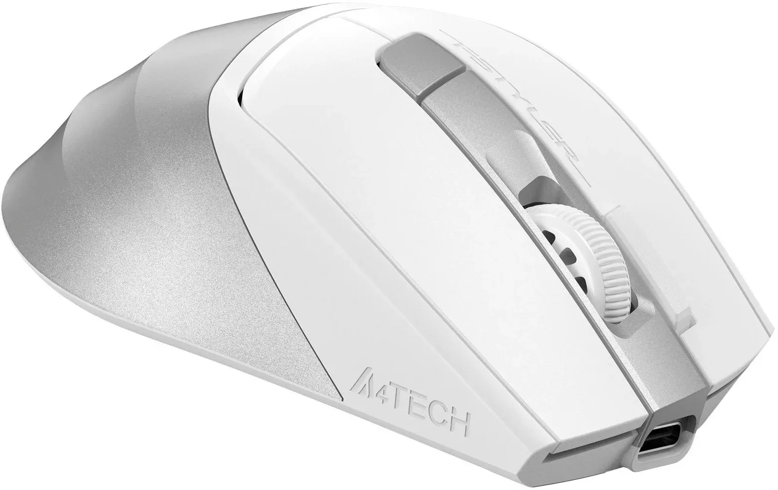Мышь A4Tech Fstyler FB45CS Air белый оптическая 2000dpi silent беспров. BT/Radio USB 7but FB45CS AIR USB SILVER WHITE - фото 3