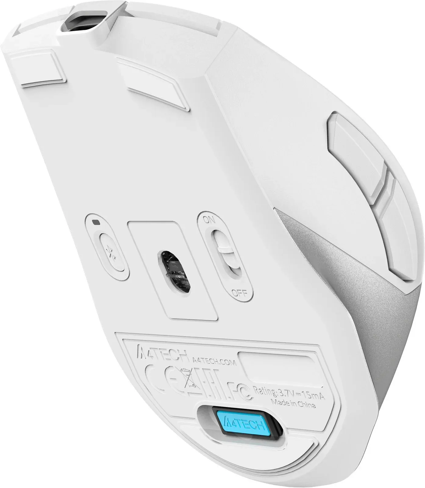 Мышь A4Tech Fstyler FB45CS Air белый оптическая 2000dpi silent беспров. BT/Radio USB 7but FB45CS AIR USB SILVER WHITE - фото 8