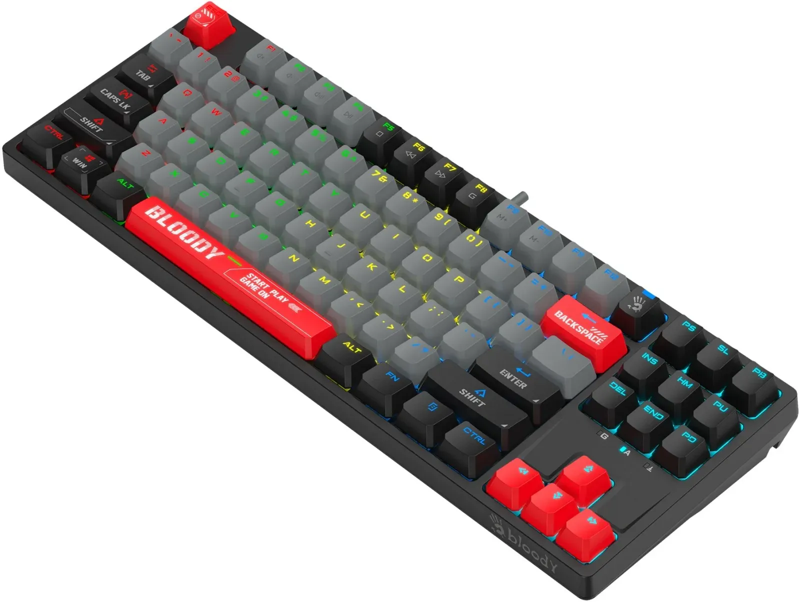 Клавиатура A4Tech S87 Energy механическая черный USB for gamer LED S87 USB ENERGY RED кабель 1.8м - фото 3