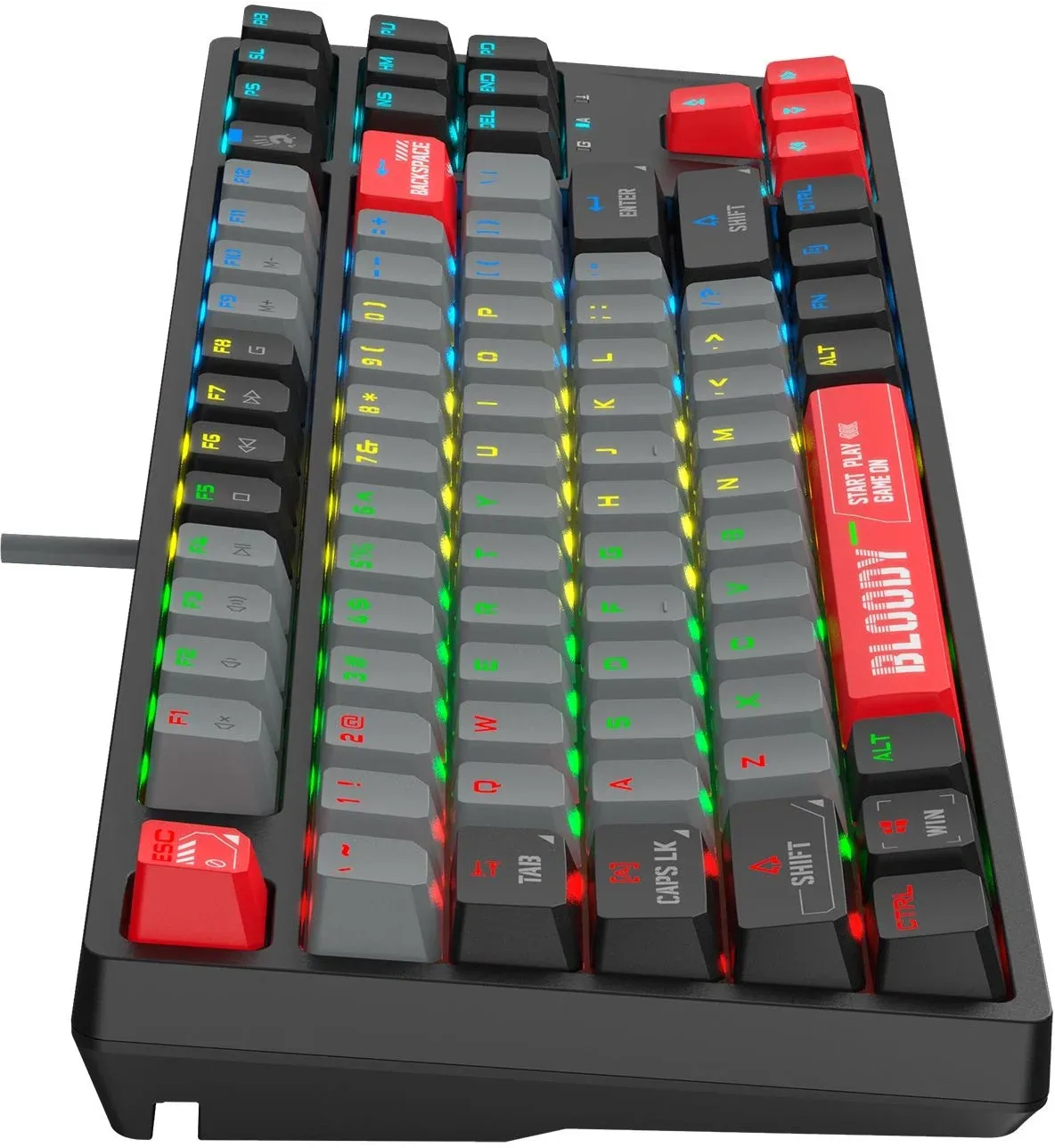 Клавиатура A4Tech S87 Energy механическая черный USB for gamer LED S87 USB ENERGY RED кабель 1.8м - фото 8