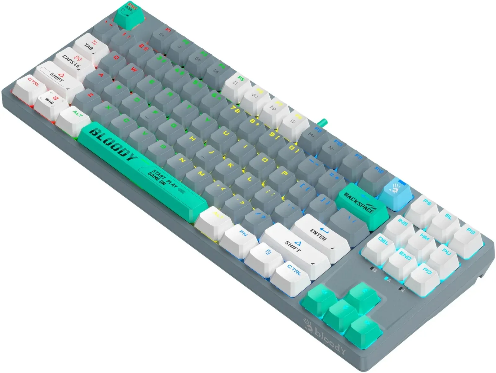 Клавиатура A4Tech S87 Energy механическая серый USB for gamer LED S87 USB ENERGY ASH кабель 1.8м - фото 3