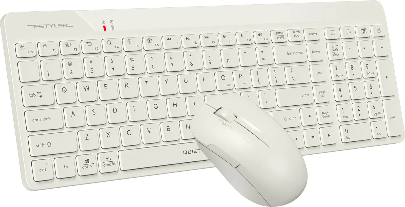 Клавиатура + мышь A4Tech Fstyler FG2300 Air клав:бежевый мышь:бежевый USB беспроводная slim FG2300 AIR BEIGE - фото 3