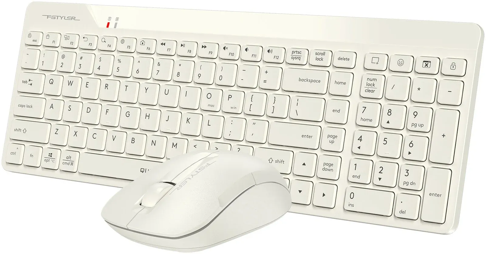 Клавиатура + мышь A4Tech Fstyler FG2300 Air клав:бежевый мышь:бежевый USB беспроводная slim FG2300 AIR BEIGE - фото 4