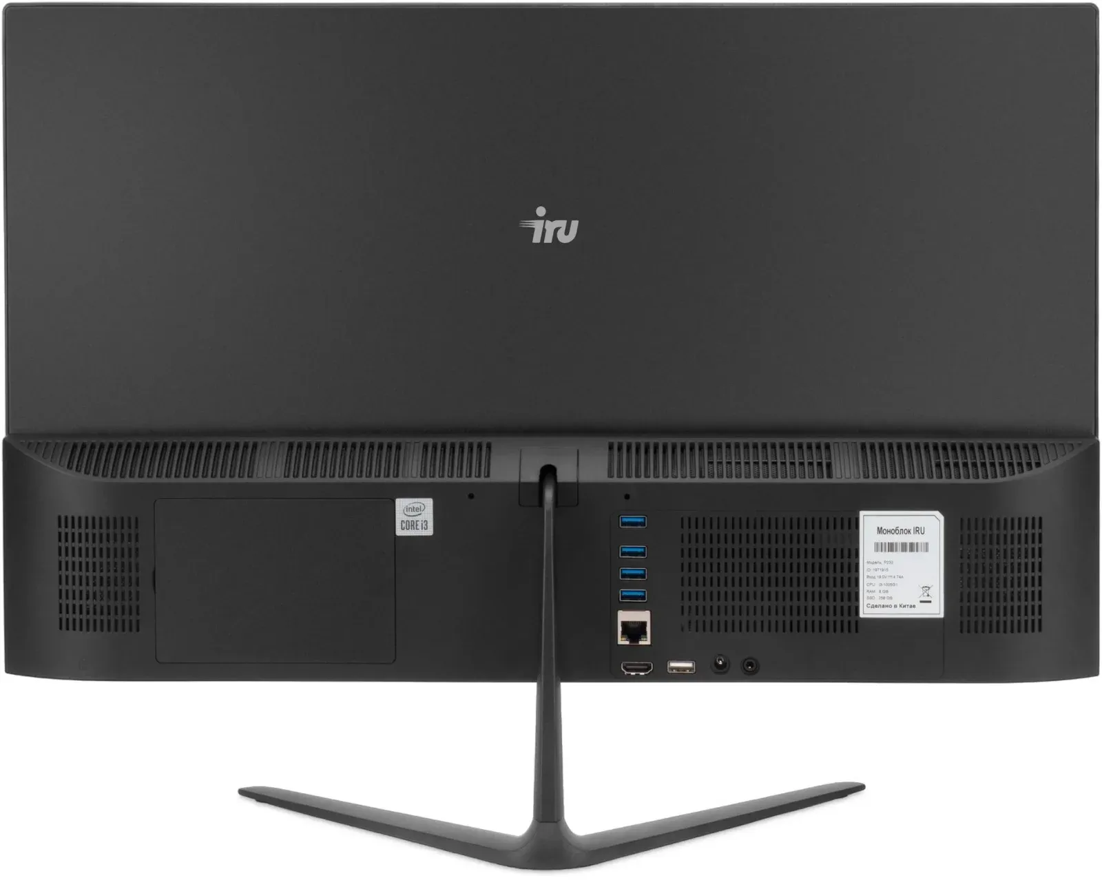 Моноблок IRU P233 23.8 Full HD i3 1005G1 1.2 8Gb SSD256Gb UHDG CR без ОС GbitEth WiFi BT 90W Cam черный 1920x1080 - фото 2