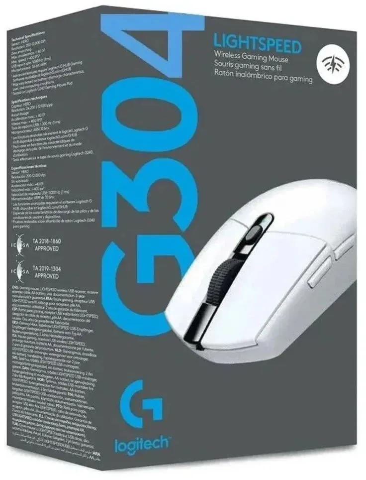 Мышь Logitech G304 Lightspeed белый оптическая 12000dpi беспров. USB 5but 910-005295 - фото 6