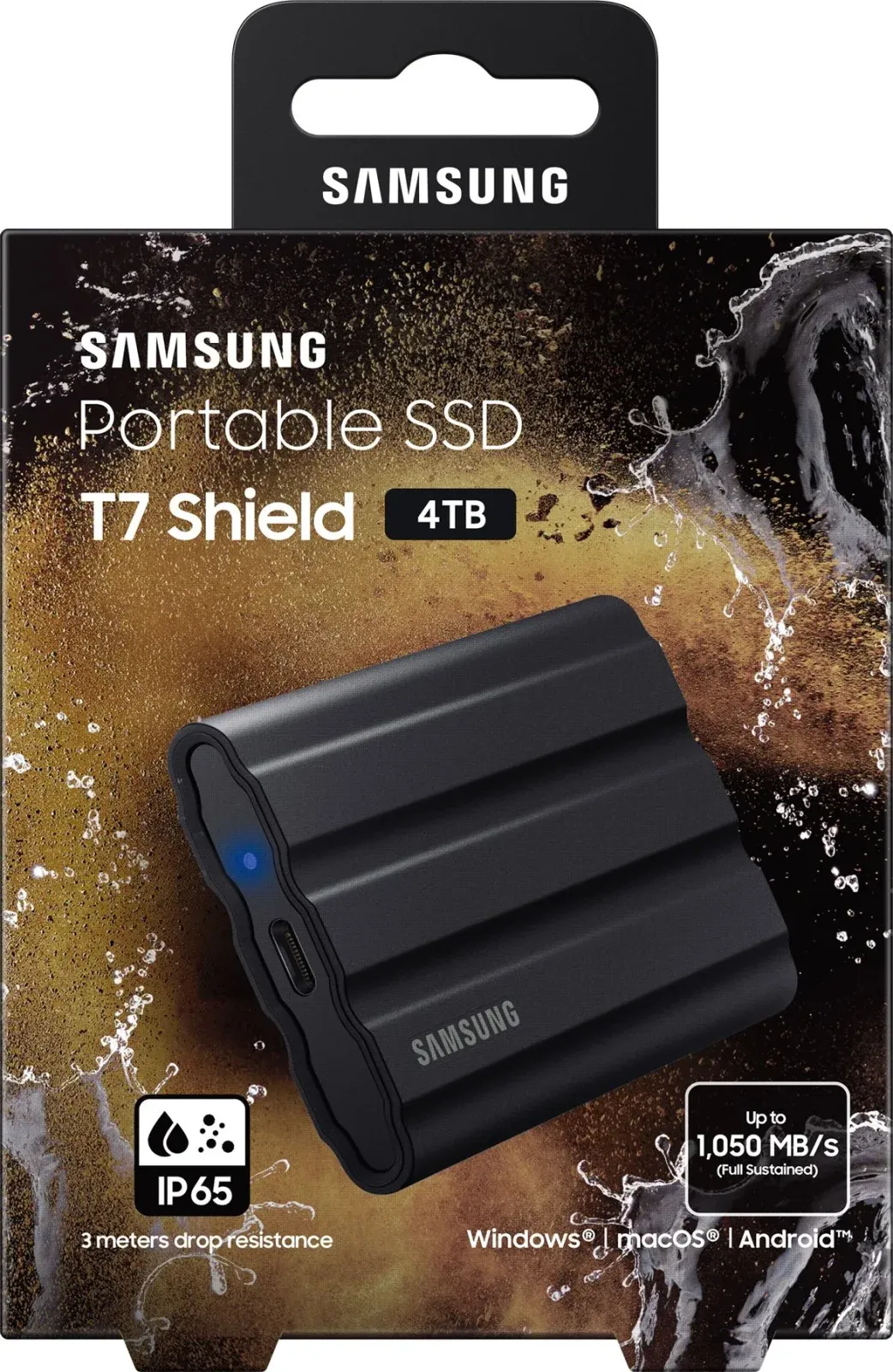 Накопитель SSD Samsung Original USB-C 4TB MU-PE4T0S/WW Shield T7 1.8 черный - фото 7