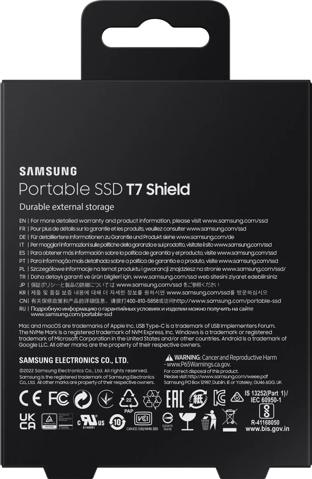 Накопитель SSD Samsung Original USB-C 4TB MU-PE4T0S/WW Shield T7 1.8 черный - фото 8