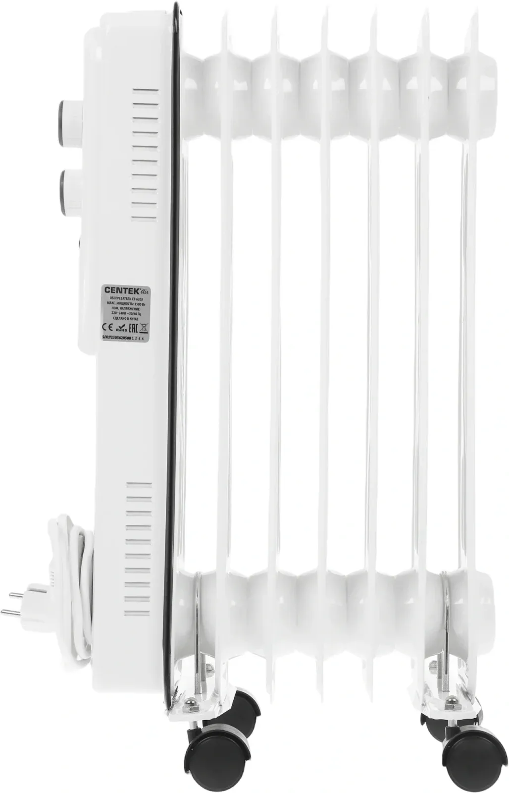 Радиатор масляный Centek CT-6205 1500Вт белый - фото 4