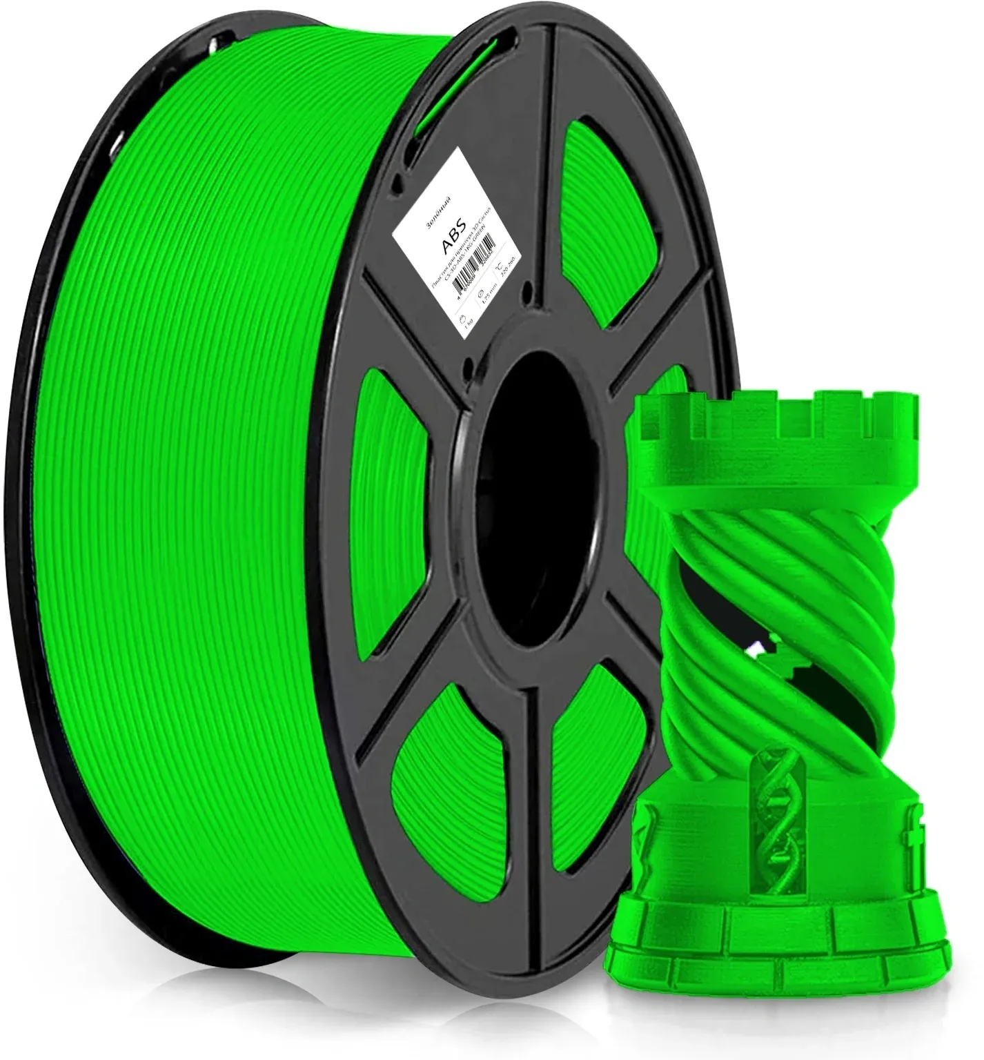 Пластик для принтера 3D Cactus CS-3D-ABS-1KG-GREEN ABS d1.75мм 1кг L386м 1цв. - фото 4
