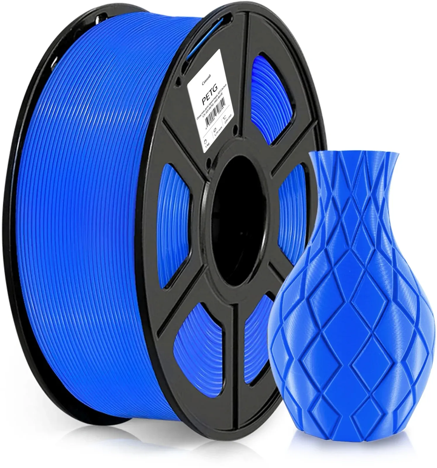 Пластик для принтера 3D Cactus CS-3D-PETG-1KG-BLUE PETG d1.75мм 1кг L316м 1цв. - фото 3