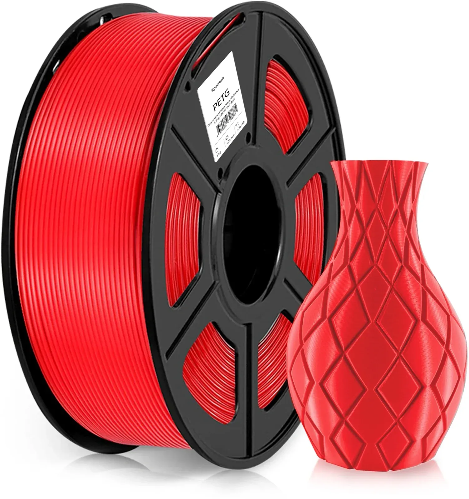 Пластик для принтера 3D Cactus CS-3D-PETG-1KG-RED PETG d1.75мм 1кг L316м 1цв. - фото 3