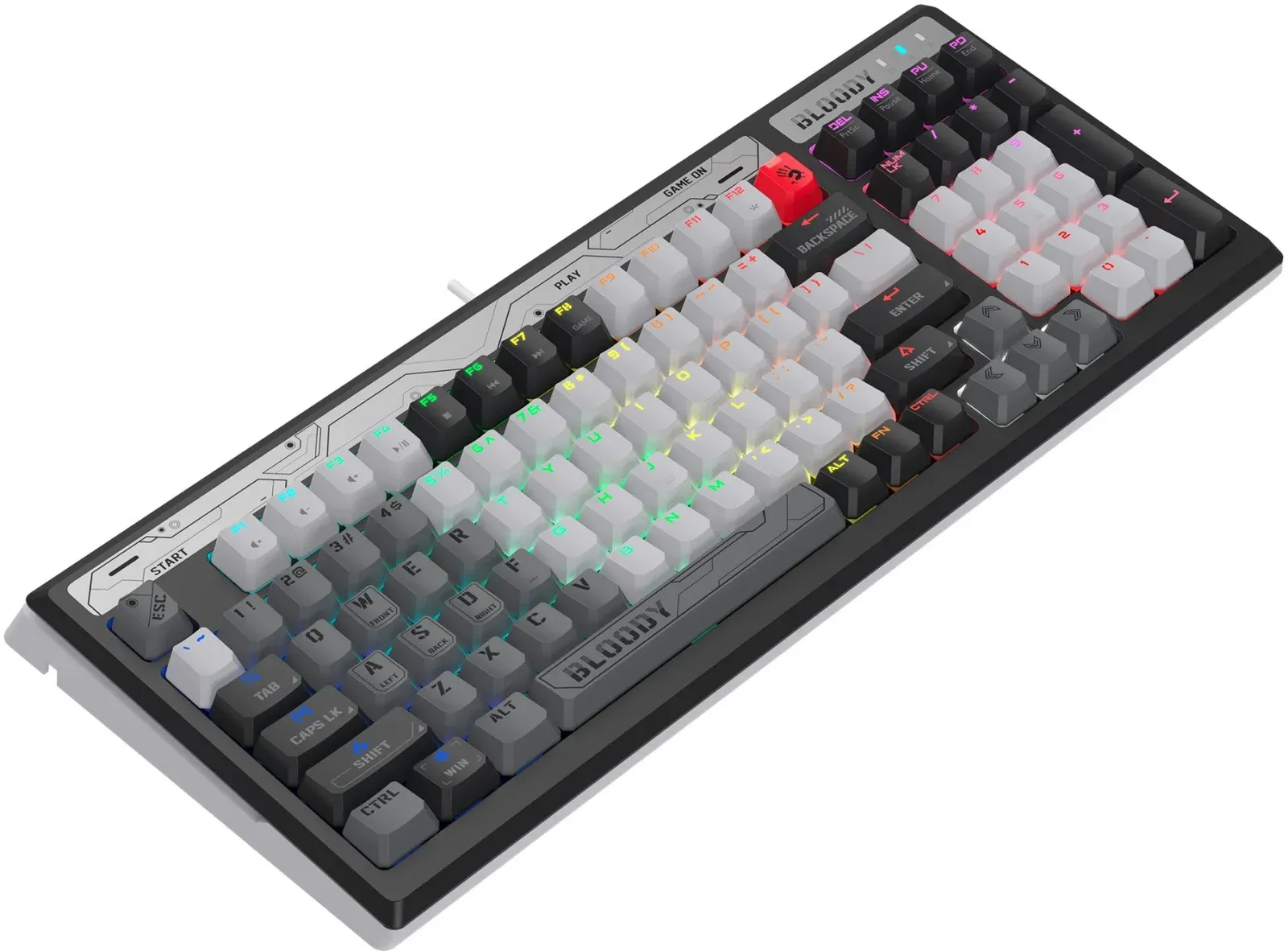 Клавиатура A4Tech B950 механическая серый USB for gamer LED кабель 1.8м - фото 2