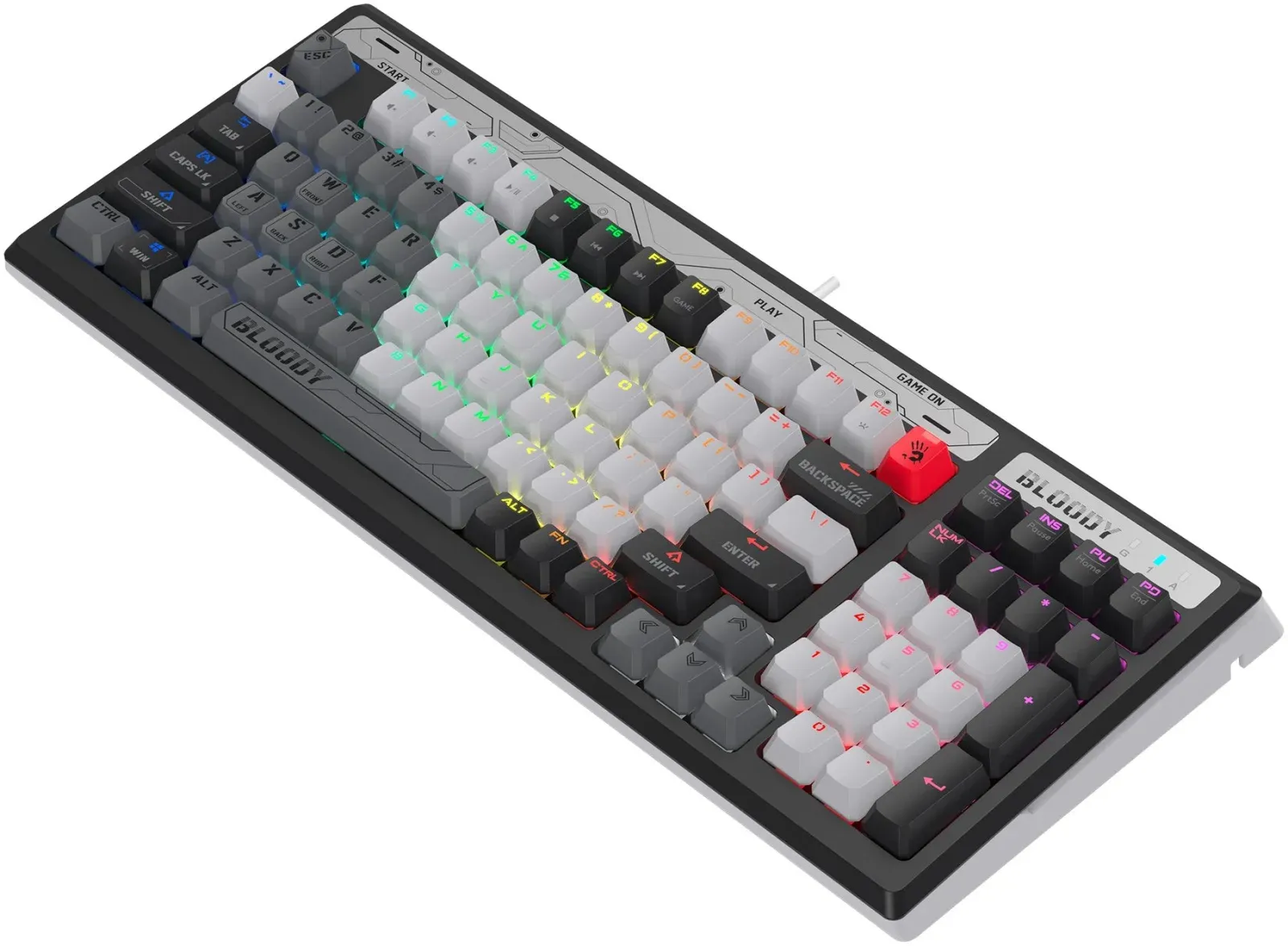 Клавиатура A4Tech B950 механическая серый USB for gamer LED кабель 1.8м - фото 3
