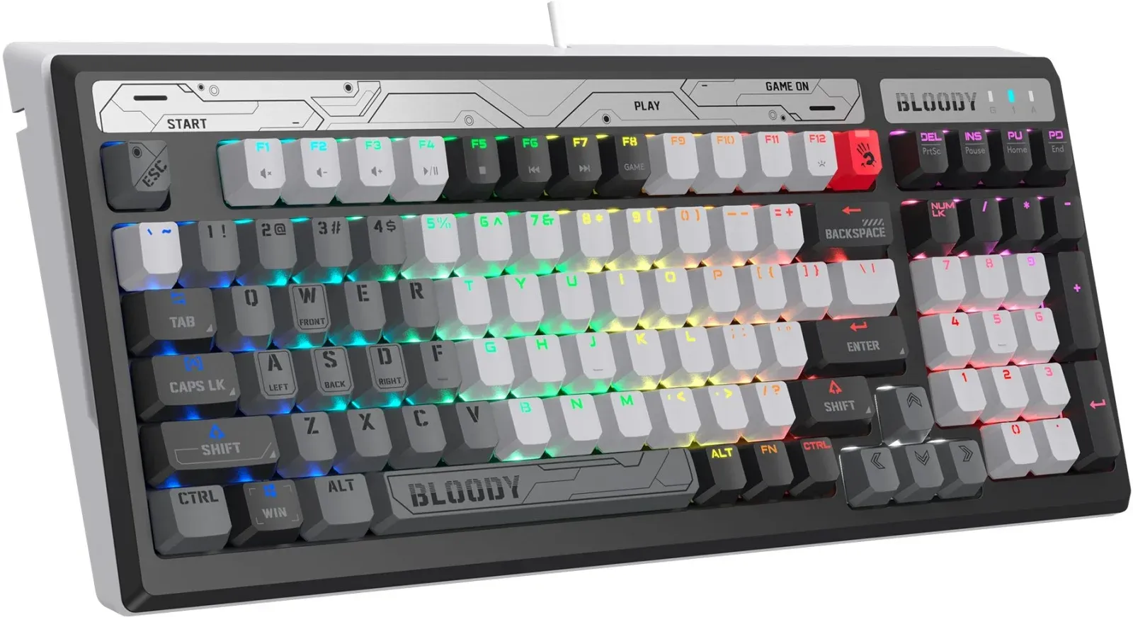 Клавиатура A4Tech B950 механическая серый USB for gamer LED кабель 1.8м - фото 4