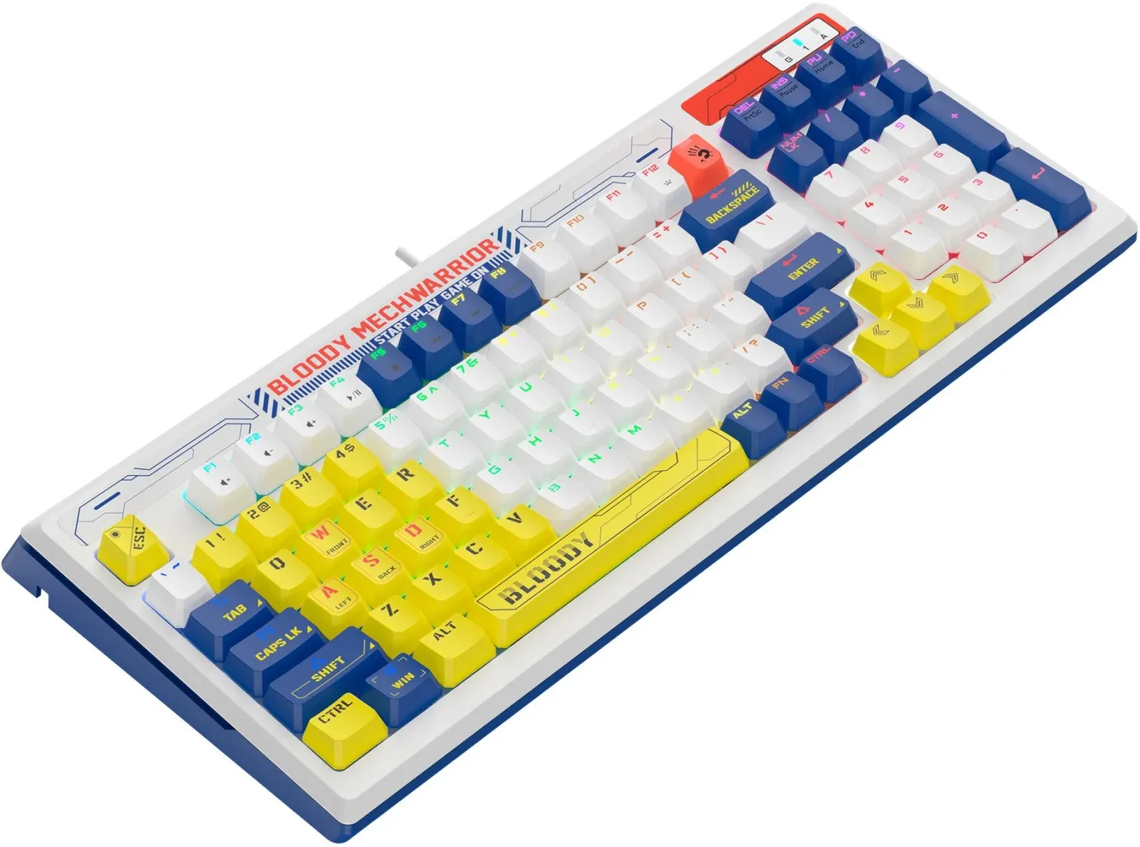 Клавиатура A4Tech B950 механическая синий USB for gamer LED кабель 1.8м - фото 2