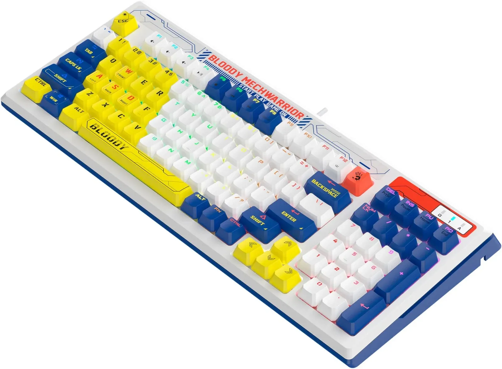 Клавиатура A4Tech B950 механическая синий USB for gamer LED кабель 1.8м - фото 3