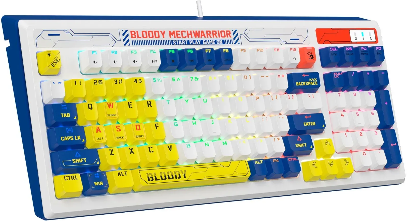 Клавиатура A4Tech B950 механическая синий USB for gamer LED кабель 1.8м - фото 4