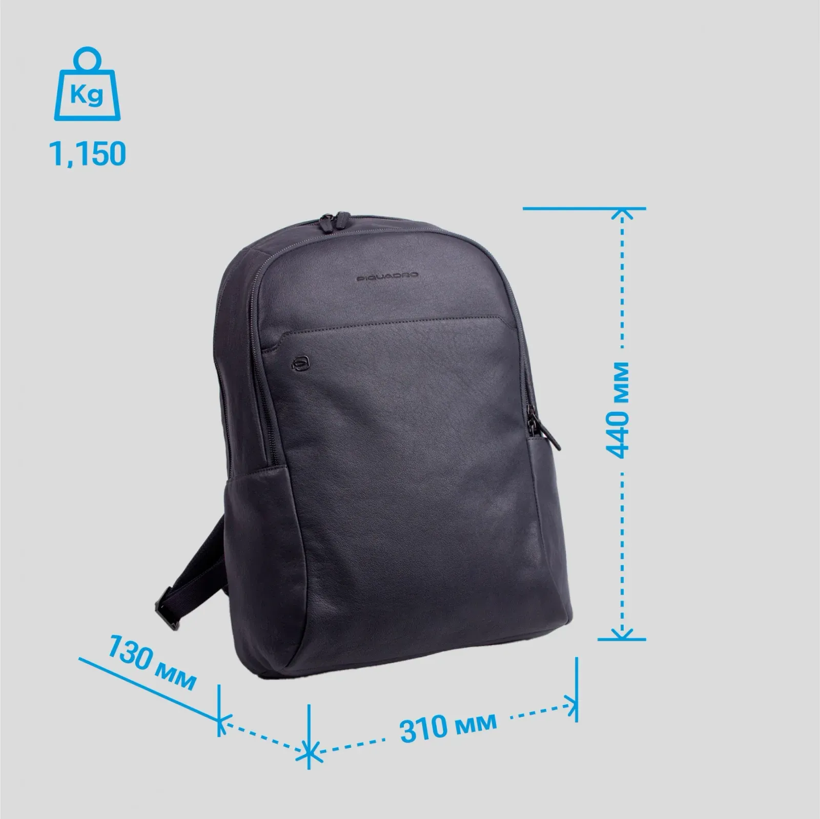 Рюкзак Piquadro Black Square CA4762B3/BLU4 темно-синий натур.кожа, 22.8 л - фото 7