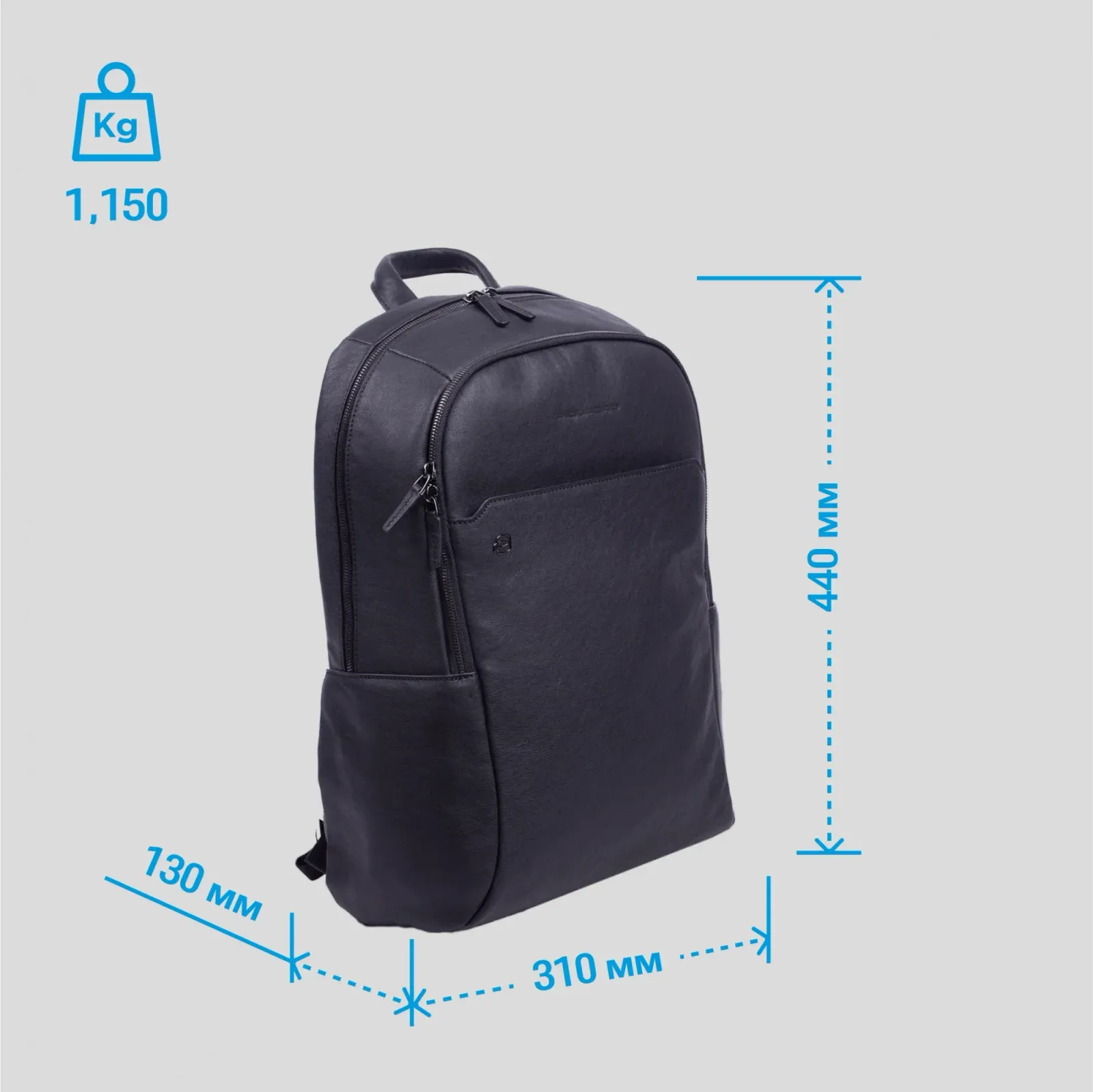 Рюкзак Piquadro Black Square CA4762B3/N черный натур.кожа, 22.8 л - фото 4