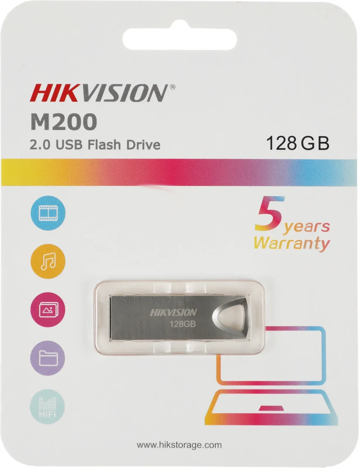 Флеш Диск Hikvision 128GB M200 Hiksemi HS-USB-M200 128G USB2.0 серебристый, 128 ГБ - фото 2