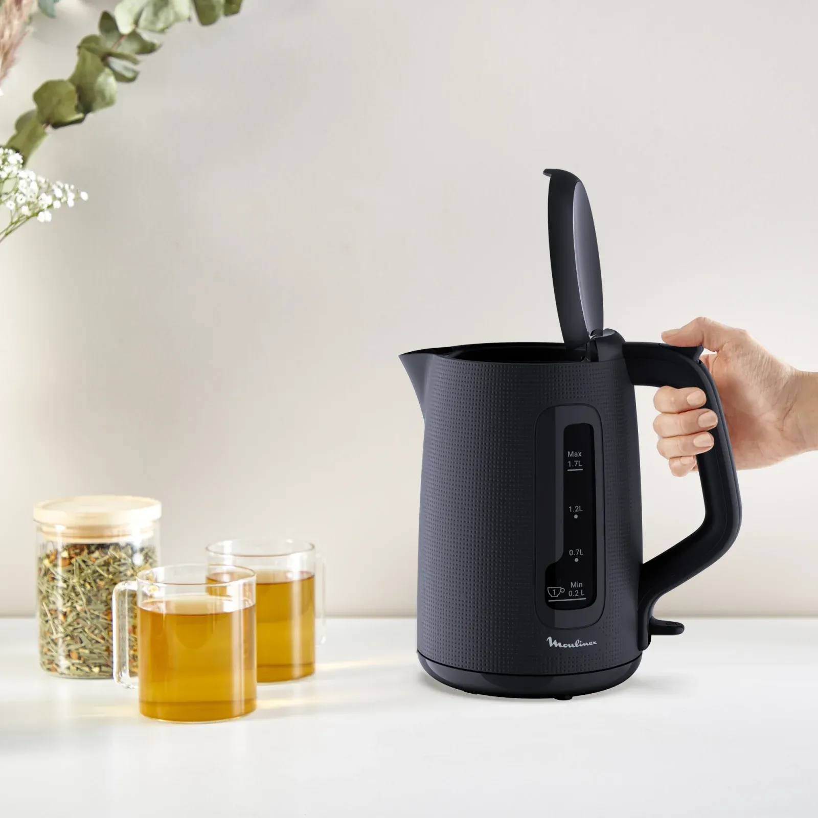 Чайник электрический Moulinex Morning BY2M0810 1.7л. 2400Вт черный корпус: пластик 7211419022 - фото 3