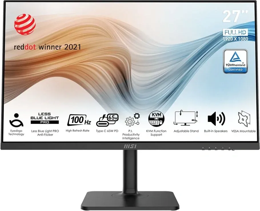 Монитор MSI 27 Modern MD272XP черный IPS LED 1ms 16:9 HDMI M/M матовая HAS Piv 300cd 178гр/178гр 1920x1080 100Hz DP FHD USB 5.85кг - фото 3