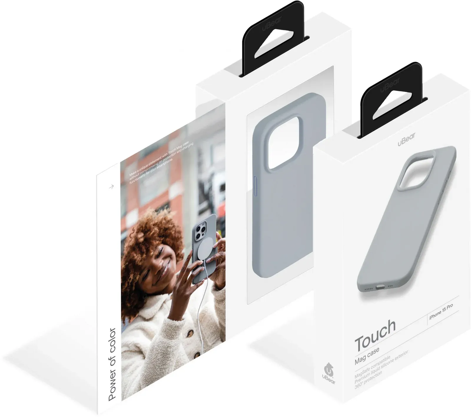 Чехол клип-кейс uBear для Apple iPhone 15 Pro Touch Mag Case with MagSafe серый CS265MG61PTH-I23M - фото 5