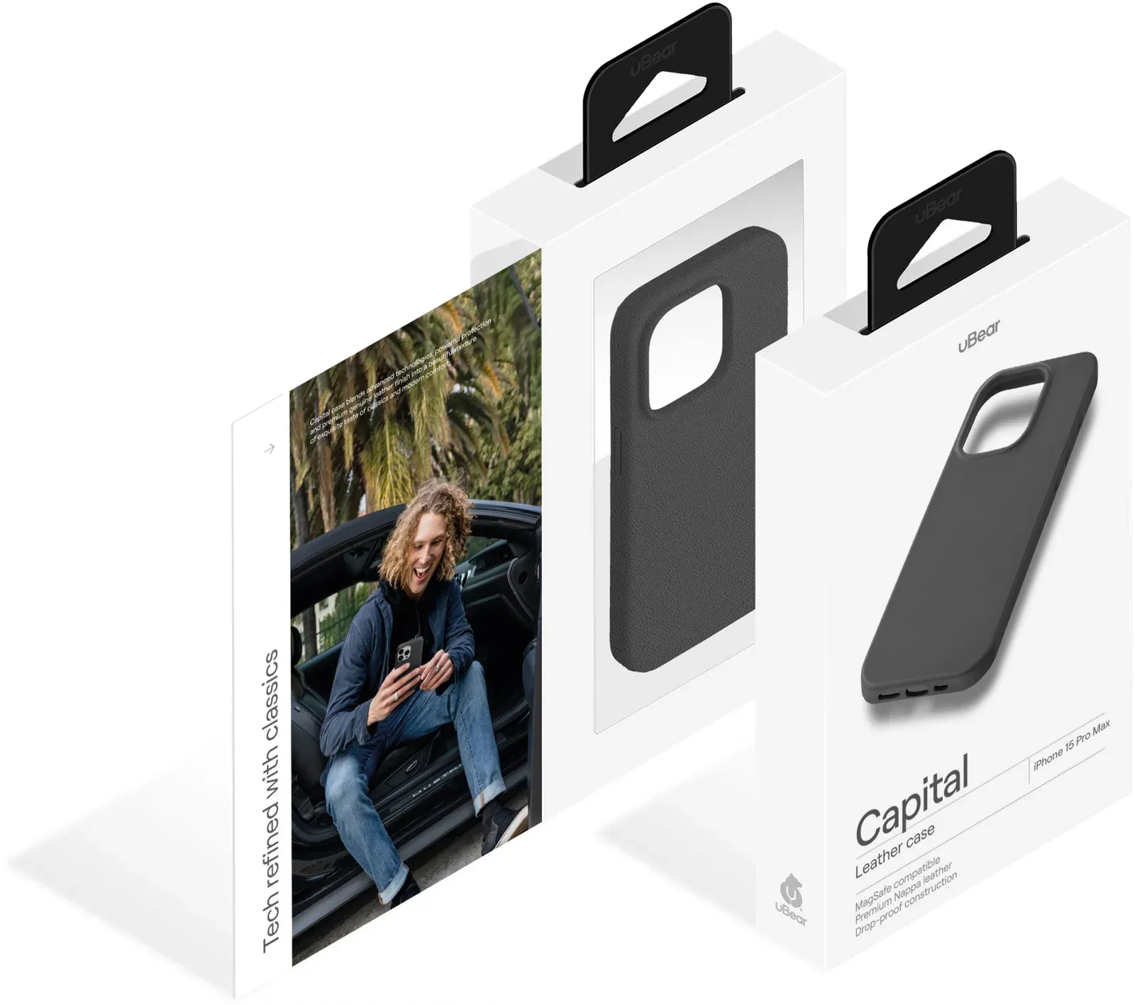 Чехол клип-кейс uBear для Apple iPhone 15 Pro Max Capital Case with MagSafe черный CS307BL67PCP-I23M - фото 5
