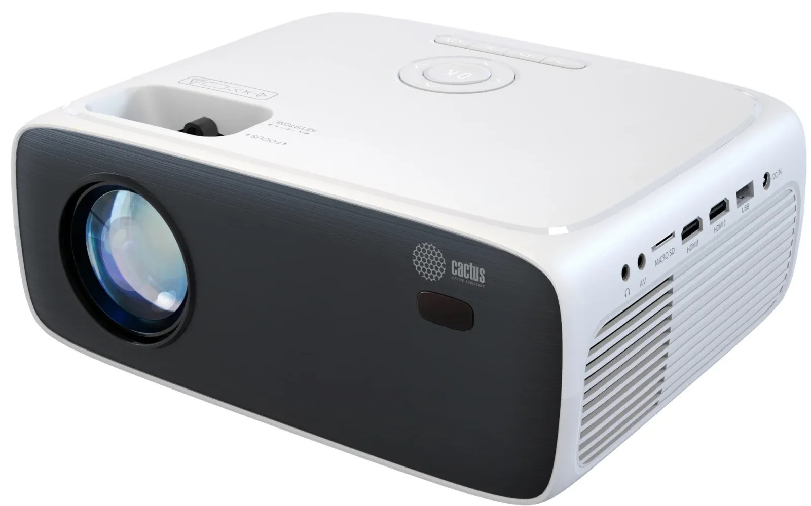 Проектор Cactus CS-PRM.07WT.Full HD LCD 3200Lm LS 320Lm ANSI 1920x1080 1500:1 ресурс лампы:50000часов 1xUSB typeA 3xHDMI 1.16кг, белый - фото 1