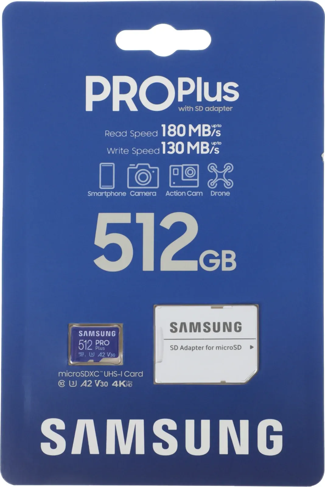 Флеш карта microSDXC 512GB Samsung MB-MD512SA Pro PLUS V30 + adapter - фото 1