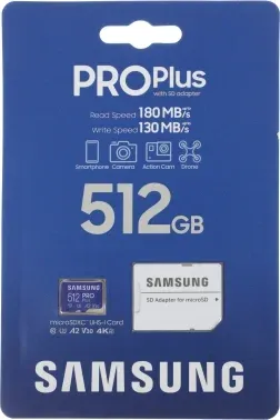 Флеш карта microSDXC 512GB Samsung MB-MD512SA Pro PLUS V30 + adapter - фото 5