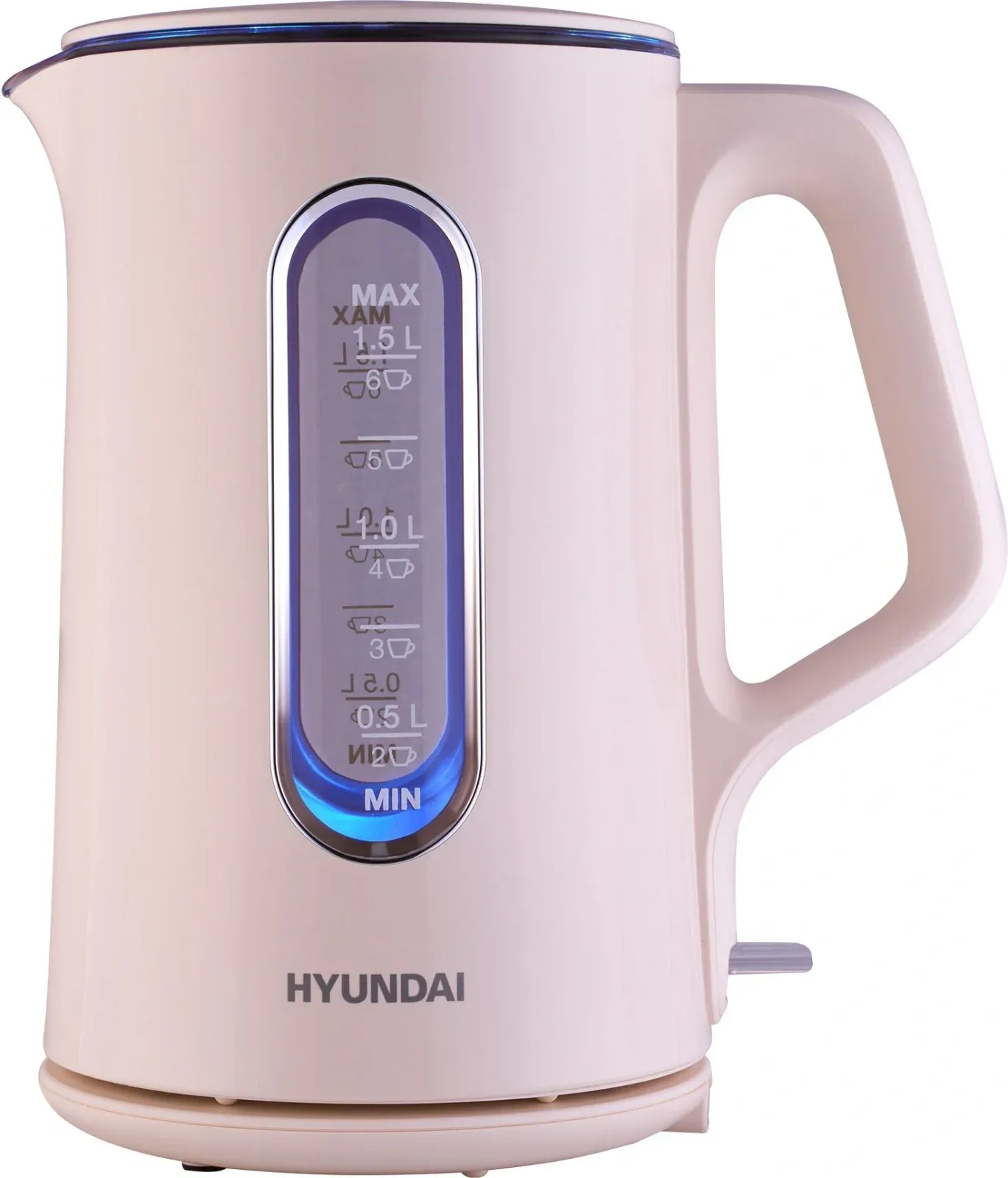 Чайник электрический Hyundai HYK-G8888 1.5л. 1700Вт кремовый/прозрачный корпус: стекло - фото 1