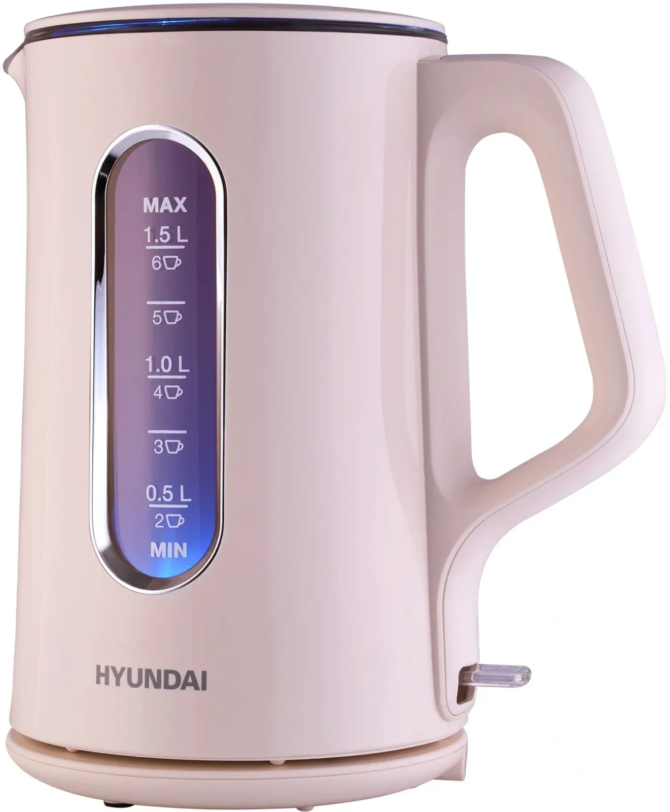 Чайник электрический Hyundai HYK-G8888 1.5л. 1700Вт кремовый/прозрачный корпус: стекло - фото 2
