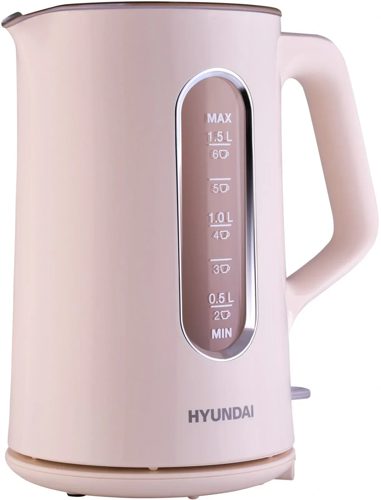 Чайник электрический Hyundai HYK-G8888 1.5л. 1700Вт кремовый/прозрачный корпус: стекло - фото 3