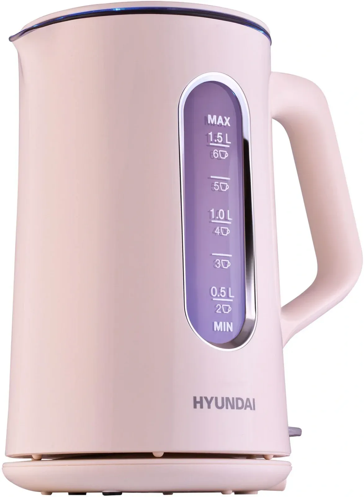 Чайник электрический Hyundai HYK-G8888 1.5л. 1700Вт кремовый/прозрачный корпус: стекло - фото 4