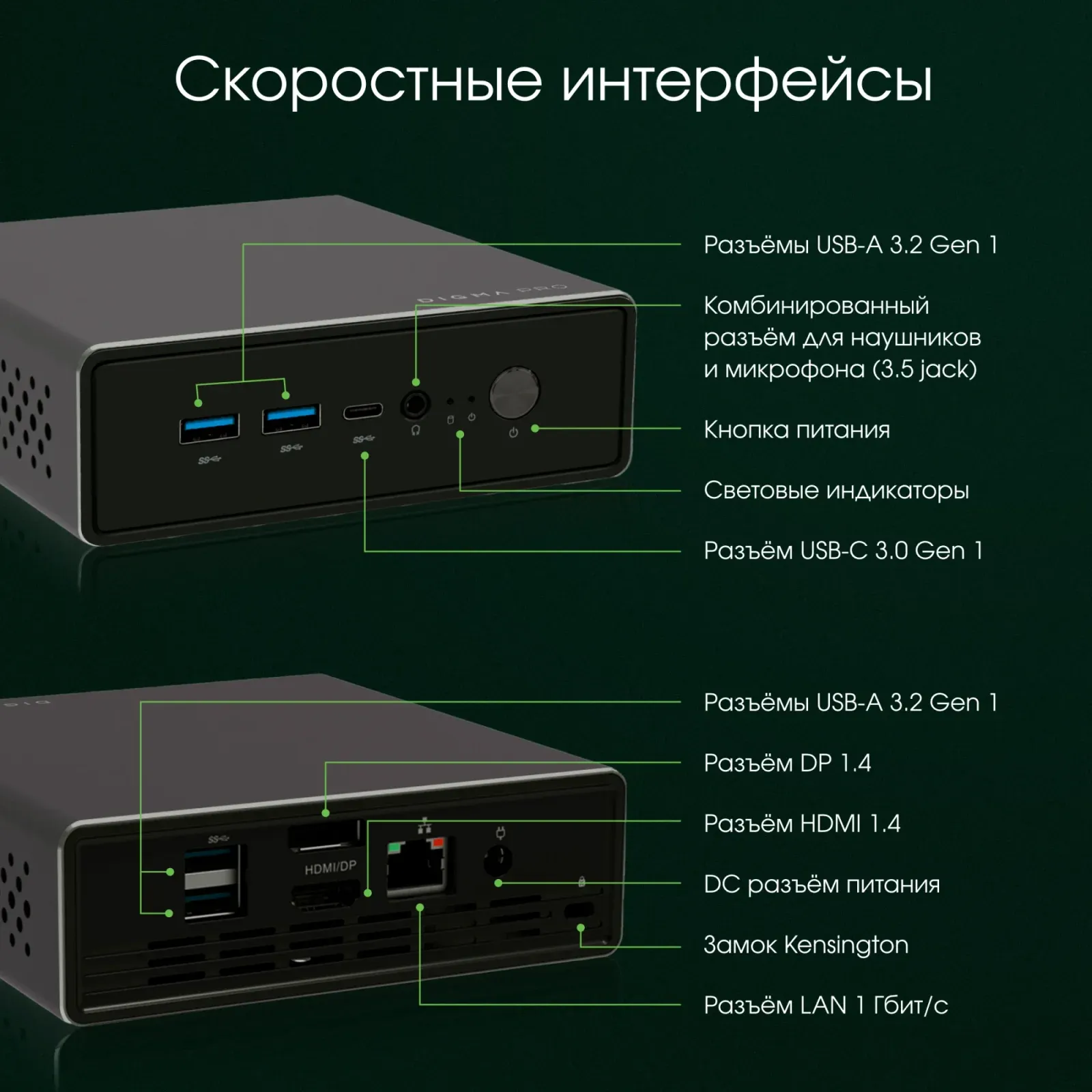 Неттоп Digma Pro Minimax U1 i5 1235U 1.3 8Gb SSD256Gb Iris Xe Windows 11 Pro GbitEth WiFi BT 60W темно-серый/черный DPP5-8CXW02 - фото 7
