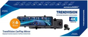 Видеорегистратор TrendVision CarPlay Mirror черный 2Mpix 2160x3840 2160p 150гр. MSTAR 8826 - фото 8