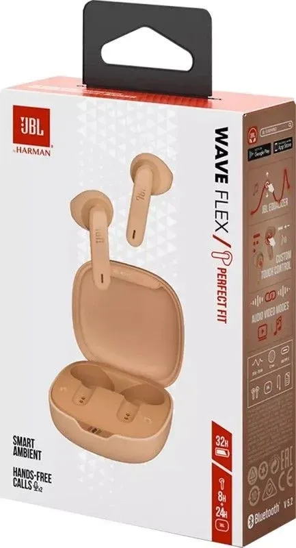 Гарнитура вкладыши JBL Wave Flex бежевый беспроводные bluetooth в ушной раковине JBLWFLEXBEG - фото 7