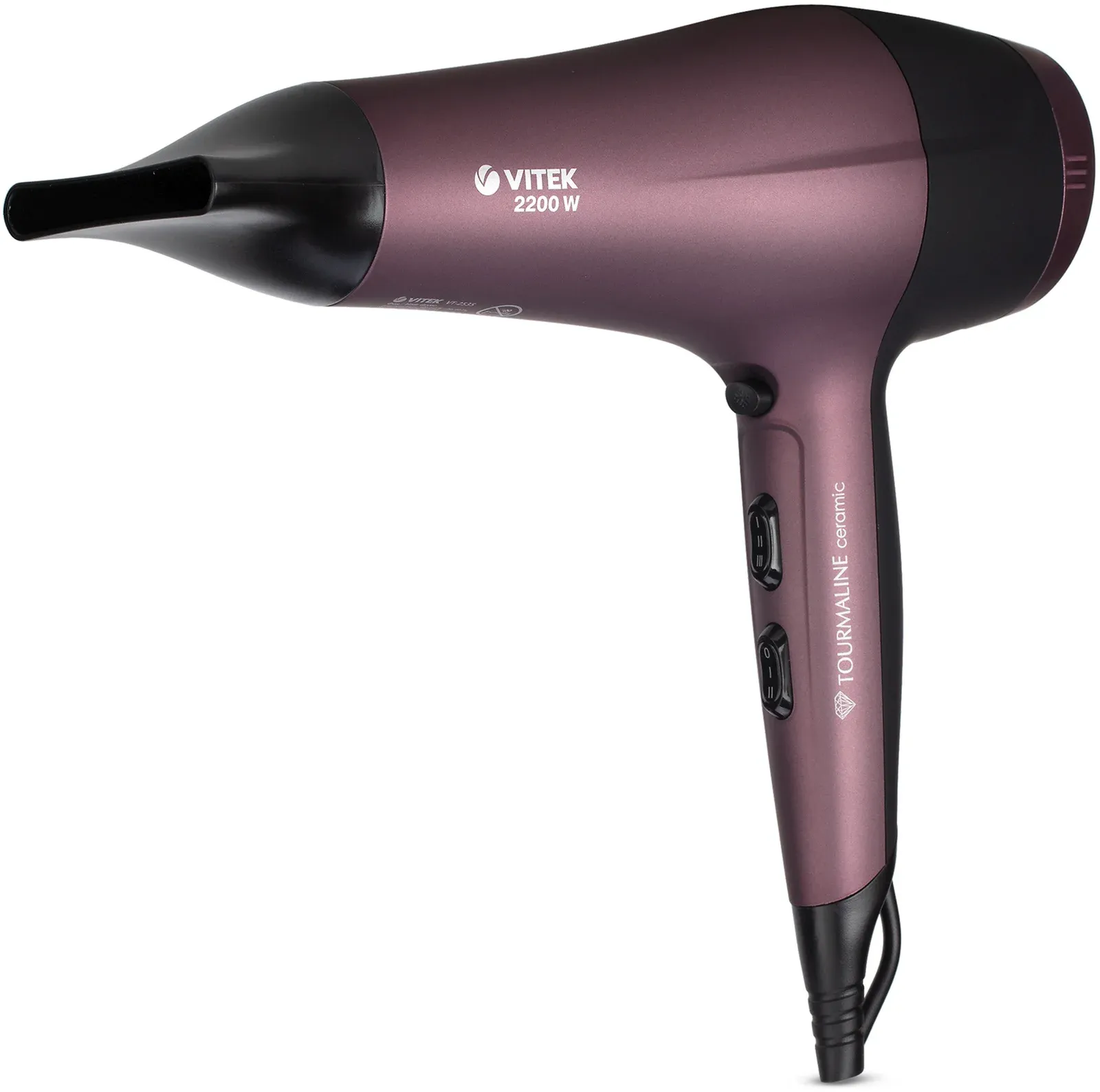 Фен Vitek VT-2535 2200Вт бордовый/черный 2535-VT-01 - фото 2