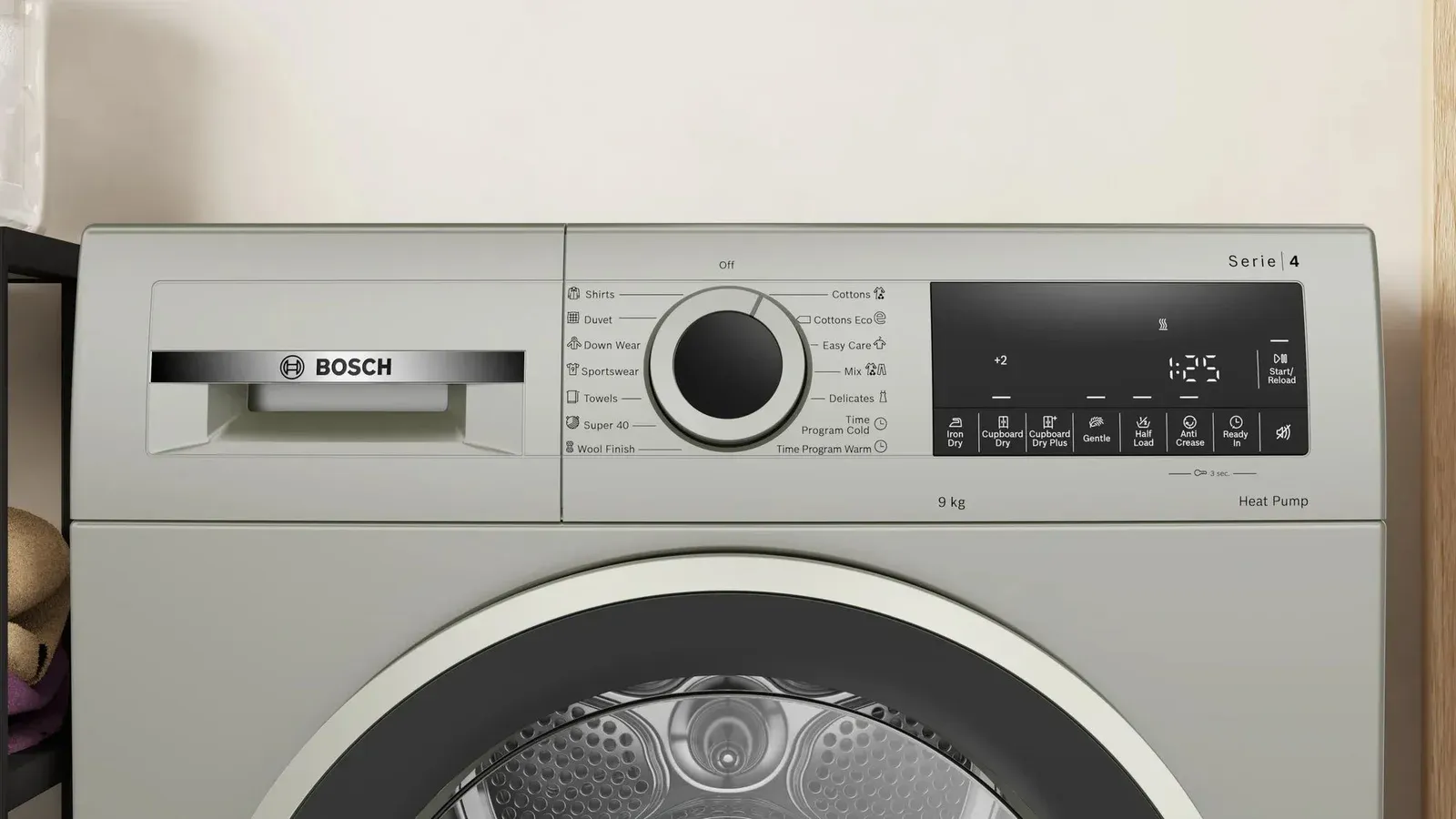 Сушильная машина Bosch Serie 4 WQG1420XME пан.англ. кл.энер.:A макс.загр.:9кг серебристый - фото 7