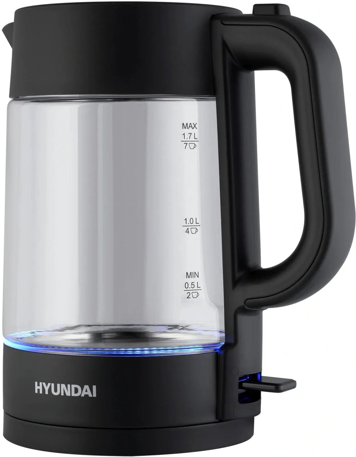 Чайник электрический Hyundai HYK-G7707 1.7л. 2200Вт графит корпус: стекло - фото 3
