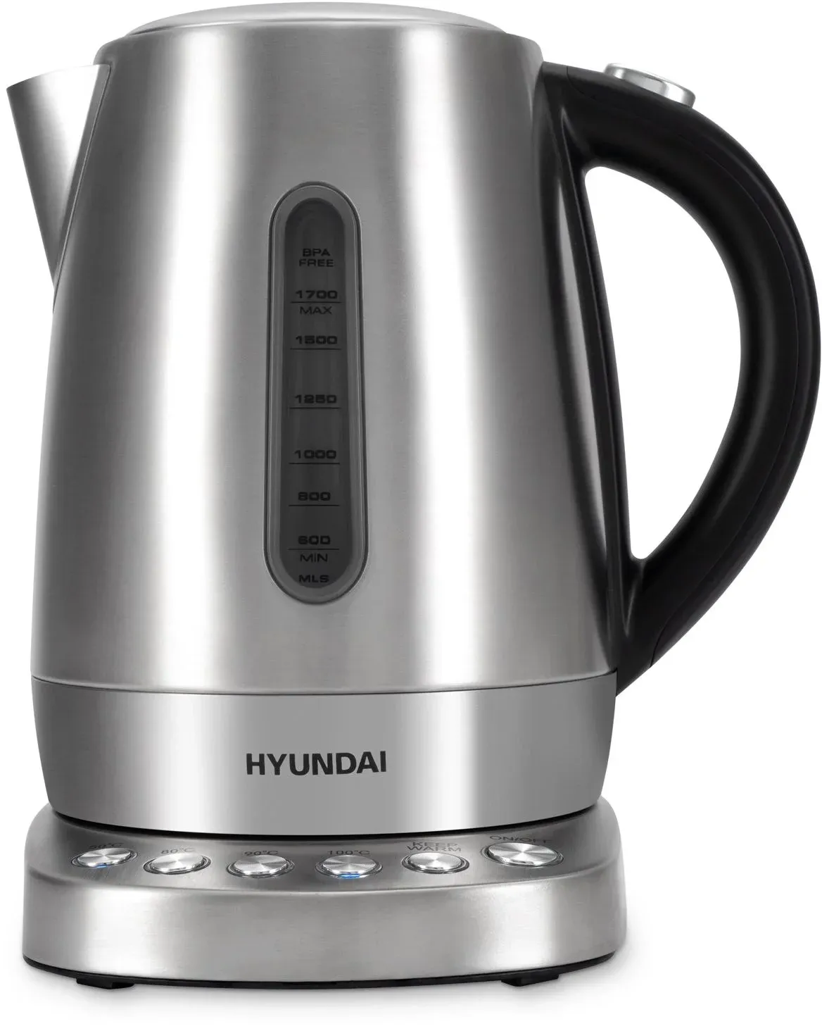 Чайник электрический Hyundai HYK-S7770 1.7л. 2200Вт серебристый/черный корпус: металл - фото 4