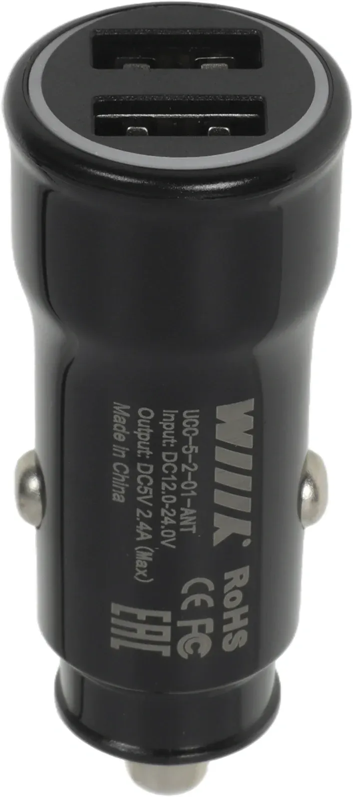 Автомобильное зар./устр. Wiiix UCC-5-2-01-ANT 2.4A PD 2xUSB универсальное черный - фото 5