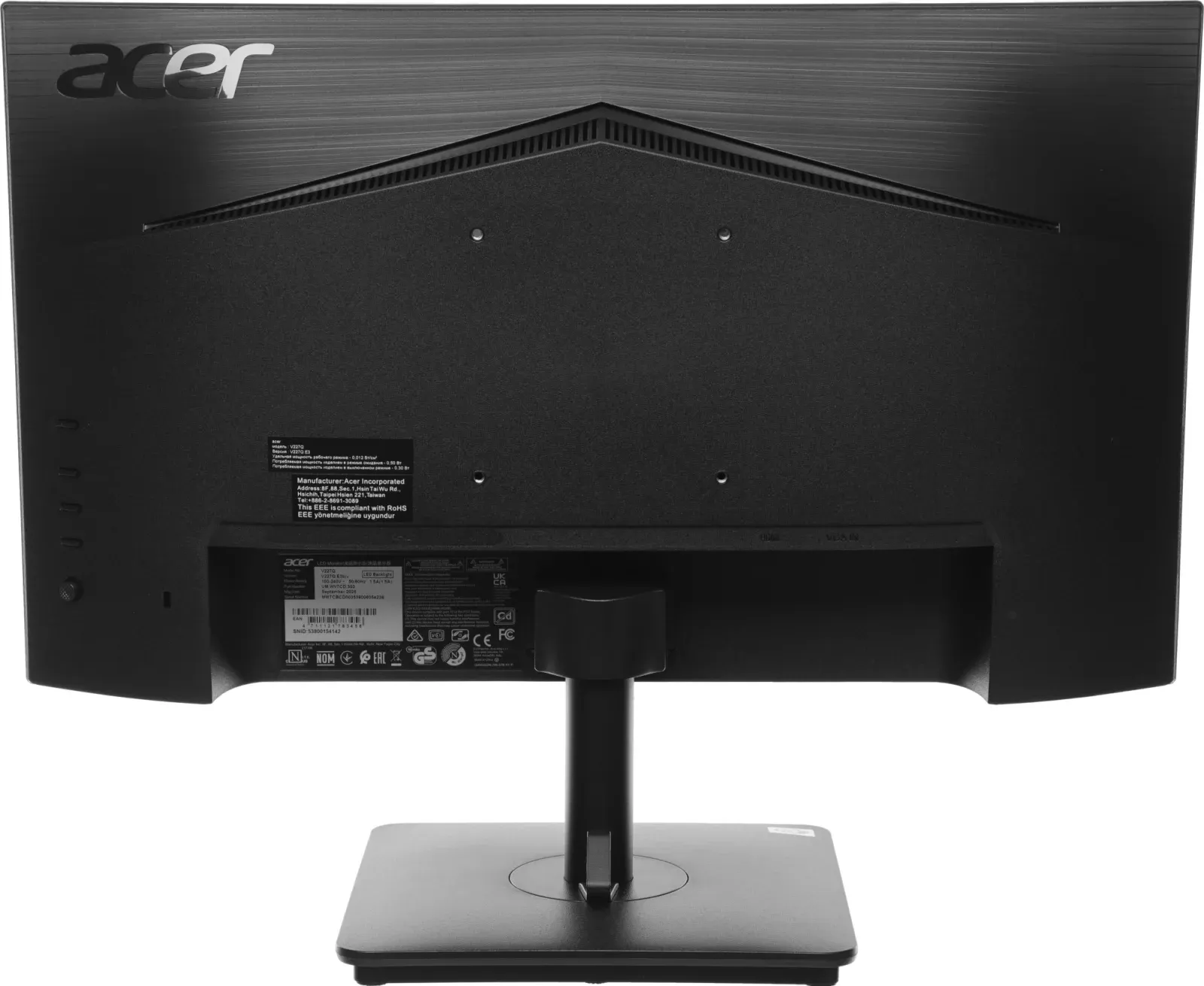 Монитор Acer 21.5 Vero V227QE3biv черный IPS LED 4ms 16:9 HDMI матовая 250cd 178гр/178гр 1920x1080 100Hz VGA FHD 2.85кг - фото 8