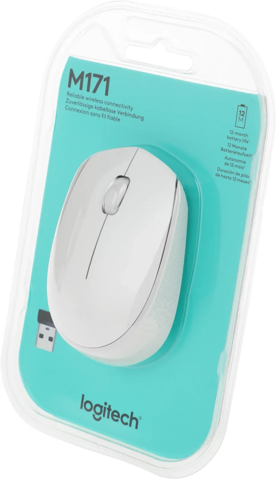 Мышь Logitech M171 белый оптическая 1000dpi беспров. USB для ноутбука 2but 910-006867 - фото 3