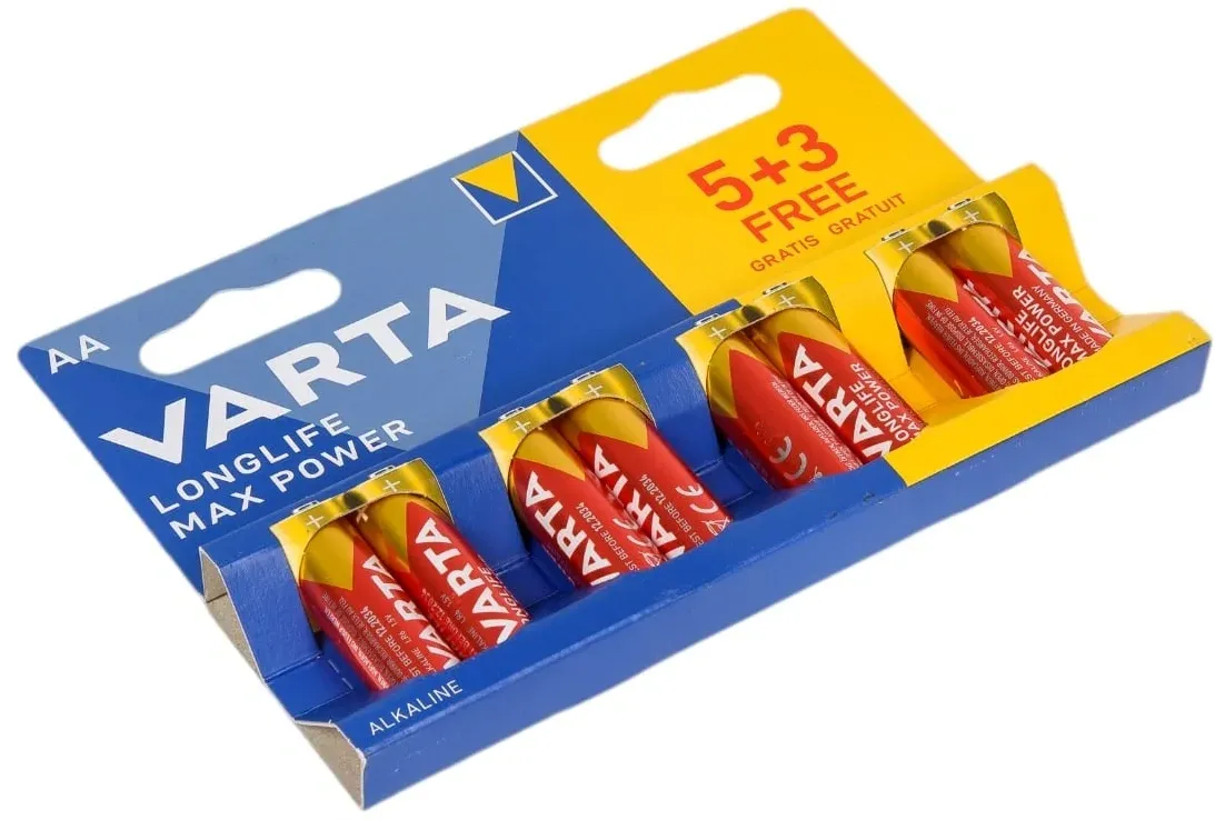 Батарейки Элементы питания VARTA Alkaline LR6 BL5+3 - фото 3