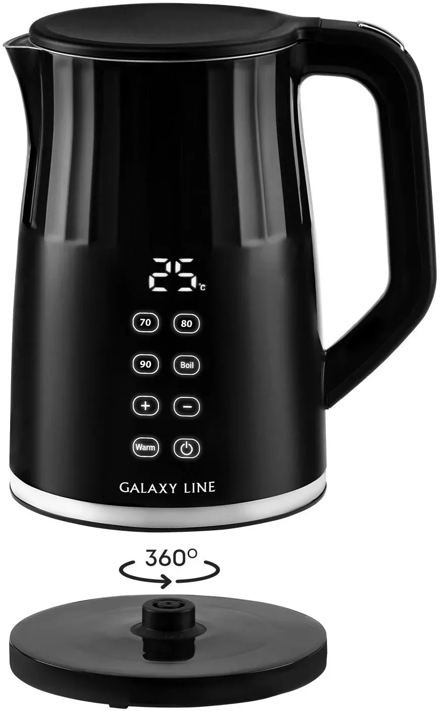 Чайник электрический Galaxy Line GL 0337 1.7л. 2200Вт черный корпус: металл/пластик ГЛ0337Л - фото 4